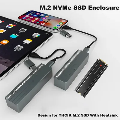 M.2 NVMe SSD Enclosure 10Gbps USB 3.2 Gen2 USB C External Case Box for Samsung 970 980 990 Pro with