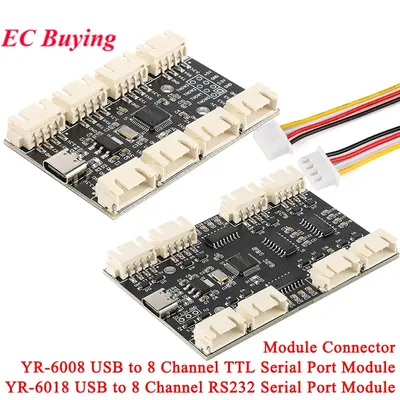 USB to 8 Channels Way TTL RS232 RS-232 Serial Port Module CH348 Multi Ways UART Expansion Board