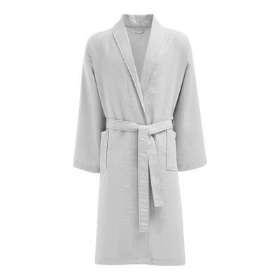 Berkshire Hospitality Repose Gray Waffle Pique Cotton / Polyester Bath Robe - One Size Fits Most - 12/Case