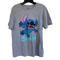 Disney Tops | Disney Stitch Womens T-Shirt Medium Crew Neck Tshirt T Shirt Tee Light Gray | Color: Gray | Size: Medium