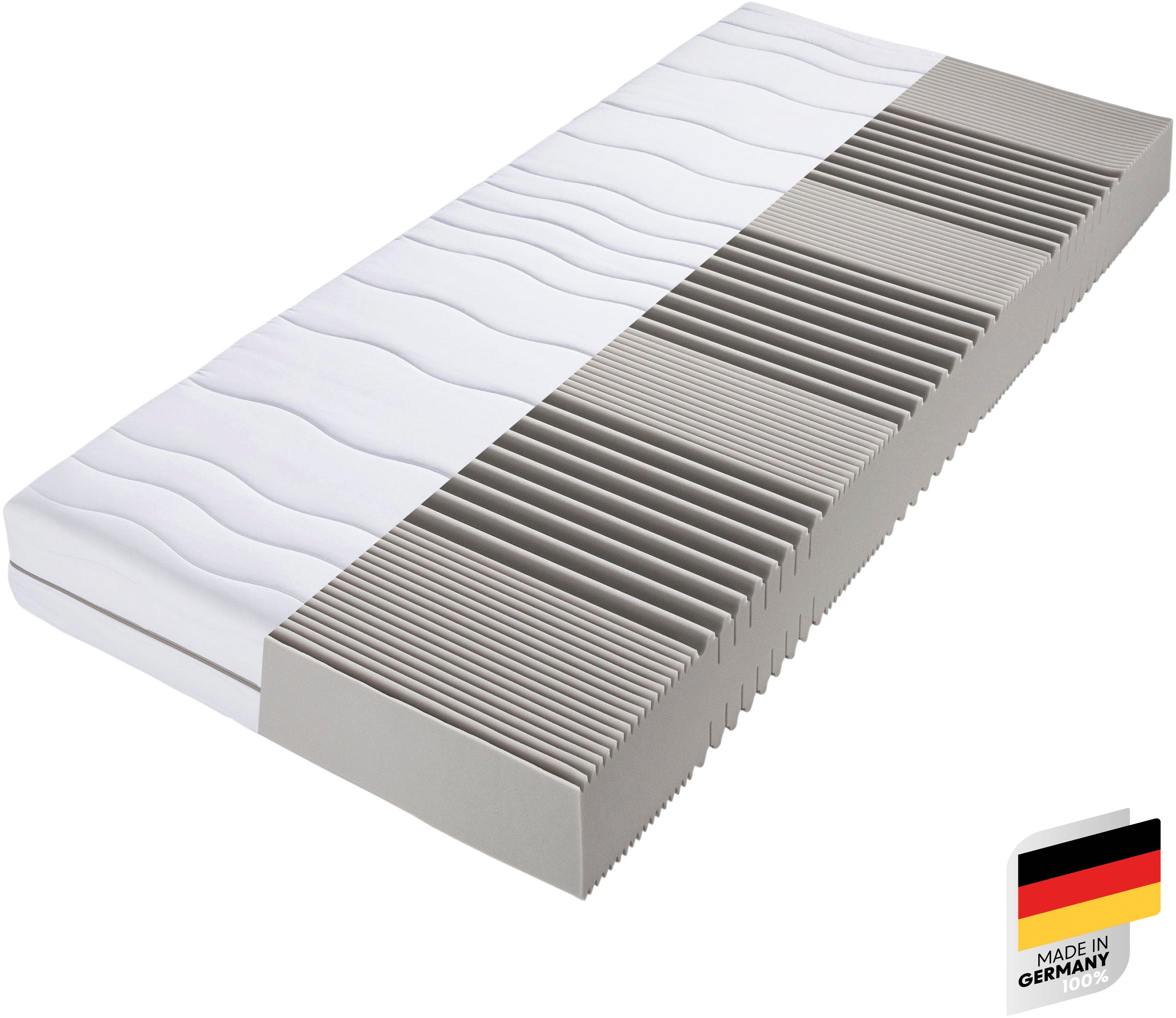 Komfortschaummatratze BECO "Matratze Selection MF, Matratze in 90x200 cm und weiteren Größen", weiß, B:90cm L:200cm, Bezug: 100% Polyester. Steppfüllung: 100% Polyester, Matratzen, Matratze in zwei Höhen 14 oder 22 cm