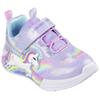 Sneaker SKECHERS "UNICORN CHASER", Kinder, Gr. 26, lavendel, multifarben, Textil, Glitzer, kontrastfarbene Details, animal-print, casual, Schuhe, Klettschuh mit blinkendem Einhorn, Größenschablone zum Download