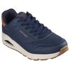 Sneaker SKECHERS "UNO-SUITED ON AIR", Herren, Gr. 44, blau (navy), Lederimitat, Veloursleder, sportlich, Schuhe, Freizeitschuh, Halbschuh, Schnürschuh mit modischer Keilsohle