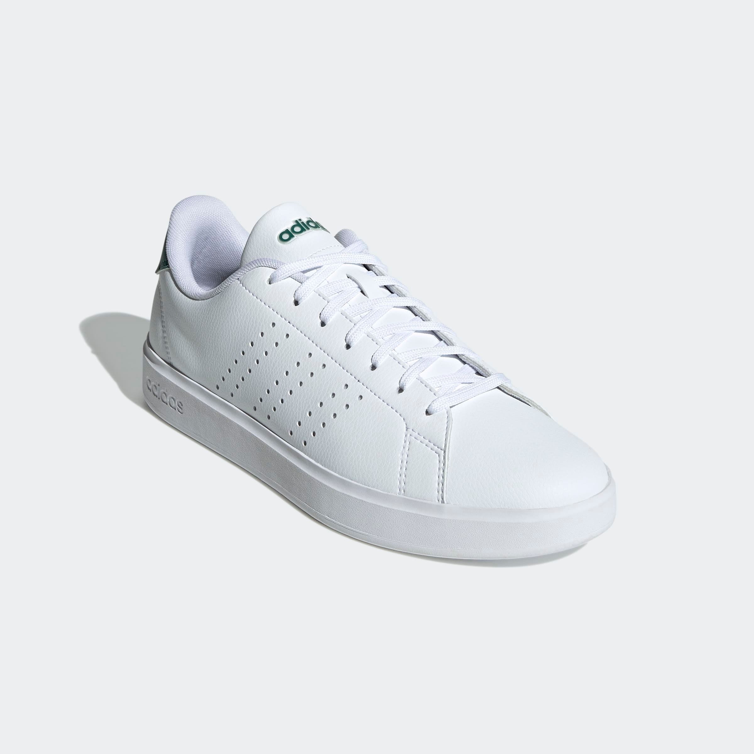 Sneaker ADIDAS SPORTSWEAR "ADVANTAGE 2.0", Herren, Gr. 42, weiß (cloud weiß, core schwarz, collegiate grün), Synthetik, Schuhe Sneaker, Design auf den Spuren des adidas Stan Smith