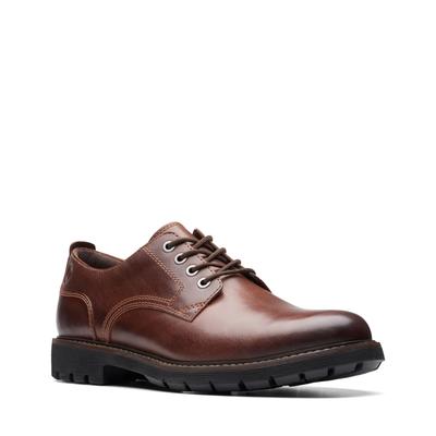 Schnürschuh CLARKS "Batcombe Tie", Herren, Gr. 45, braun (schwarz tan), Leder, casual, Schuhe, Schnürschuh, Halbschuh mit Profilsohle Image