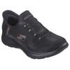 Slip-On Sneaker SKECHERS "SUMMITS-CLASSY NIGHT", Damen, Gr. 37, gold (schwarz, goldfarben), Textil, sportlich, Schuhe, Slipper, Freizeitschuh mit komfortabler Heel Pillow Funktion