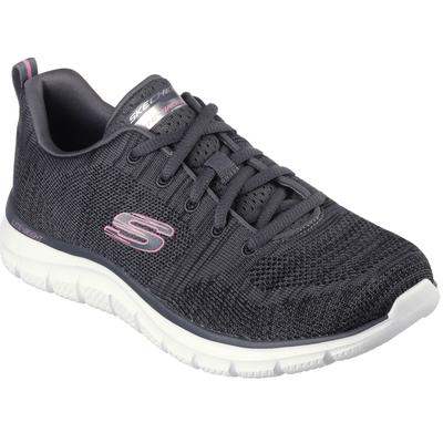 Sneaker SKECHERS "TRACK-DAYTIME DREAMER", Damen, Gr. 36, grau (dunkelgrau), Textil, sportlich, Schuhe, Freizeitschuh, Ha