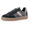 Plateausneaker TAMARIS, Damen, Gr. 40, silber (schwarz, silberfarben), Leder, Lederimitat, unifarben mit Farbeinsatz, sportlich, Schuhe, Schnürschuh, Halbschuh, Freizeitschuh mit gepolstertem Schaftrand