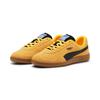 Sneaker PUMA "PUMA Handballschuhe Erwachsene", Gr. 45, orange (sun stream schwarz caramel latte orange beige), Obermaterial: Synthetik, Kuhleder; Futter: Synthetik; Innensohle: Textil; Laufsohle: Gummi, Schuhe