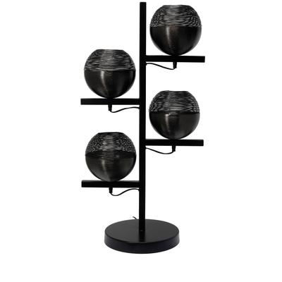 KAYOOM Stehlampe "Stehlampe Eclipse 125", schwarz, H: 92,00cm, Lampen, Handarbeit, mit vier runden Leuchtkörpern, aus Eisen Image