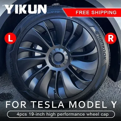 4PCS Hub Cap for Tesla Model Y 19 Inch Performance Replacement Wheel Cap Automobile Hubcap Full Rim