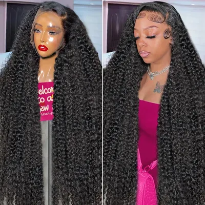 Cosdelu 13x6 Loose Deep Wave 30 32 inch HD Lace Frontal Wig Human Hair 250 Density Brazilian 13x4