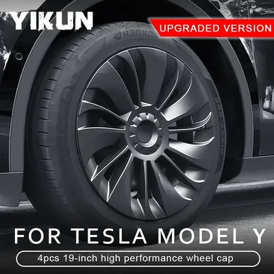 4PCS Hub Cap for Tesla Model Y Performance Replacement 19 Inch Wheel Cap Automobile Hubcap Full Rim