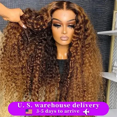 Honey Blonde Deep Water Wave 13x4/13x6 HD Lace Frontal Wig Human Hair Wear Highlight Curly Human