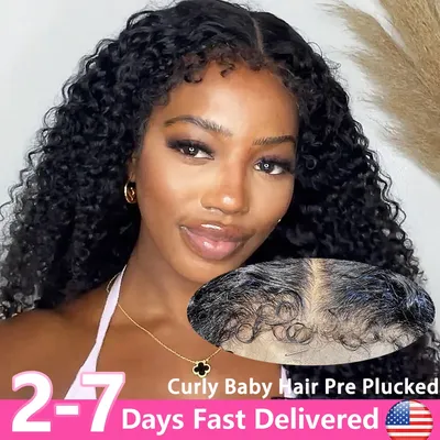 13x6 Hd Afro Kinky Curly Wig Human Hair Glueless 13x4 4c Edges Lace Front Wigs For Women 30 Inch