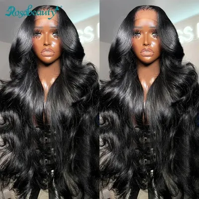 Rosabeauty 40 Inch HD 13X6 Transparent Body Wave Lace Frontal Wigs 13X4 Front Human Hair 5X5