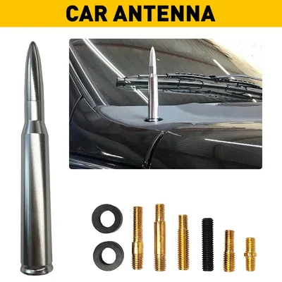 Bullet Antenna Roof Radio Whip Aerial Antenna Pole AM/FM Radio Car Pole Antenna Short Adapter Radio