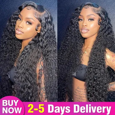 Deep Wave Long Wigs For Women 13x6 13x4 Lace Frontal Wigs Brazilian Deep Curly Wave Human Hair Full