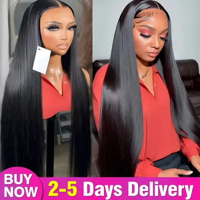 36 Inch Bone Straight Lace Frontal Human Hair Wig 13x4 13x6 Lace Front Wigs Peruvian Remy Hair For