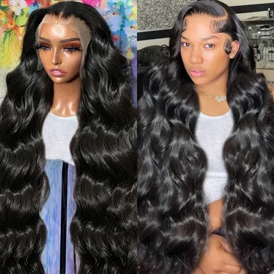 250 Density 30 Inch HD Transparent 13x4 13x6 Pre Plucked Body Wave Lace Frontal Wig Human Hair