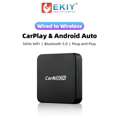 EKIY 2in1 Wireless CarPlay Dongle Wireless Android Auto Adapter Box Plug And Play For Car Radio with