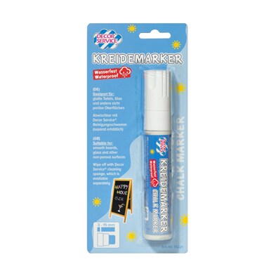 DECOR SERVICE Kreidemarker weiß, wasserfest, Schreibbreite 3-15mm, 1 Stk. Image