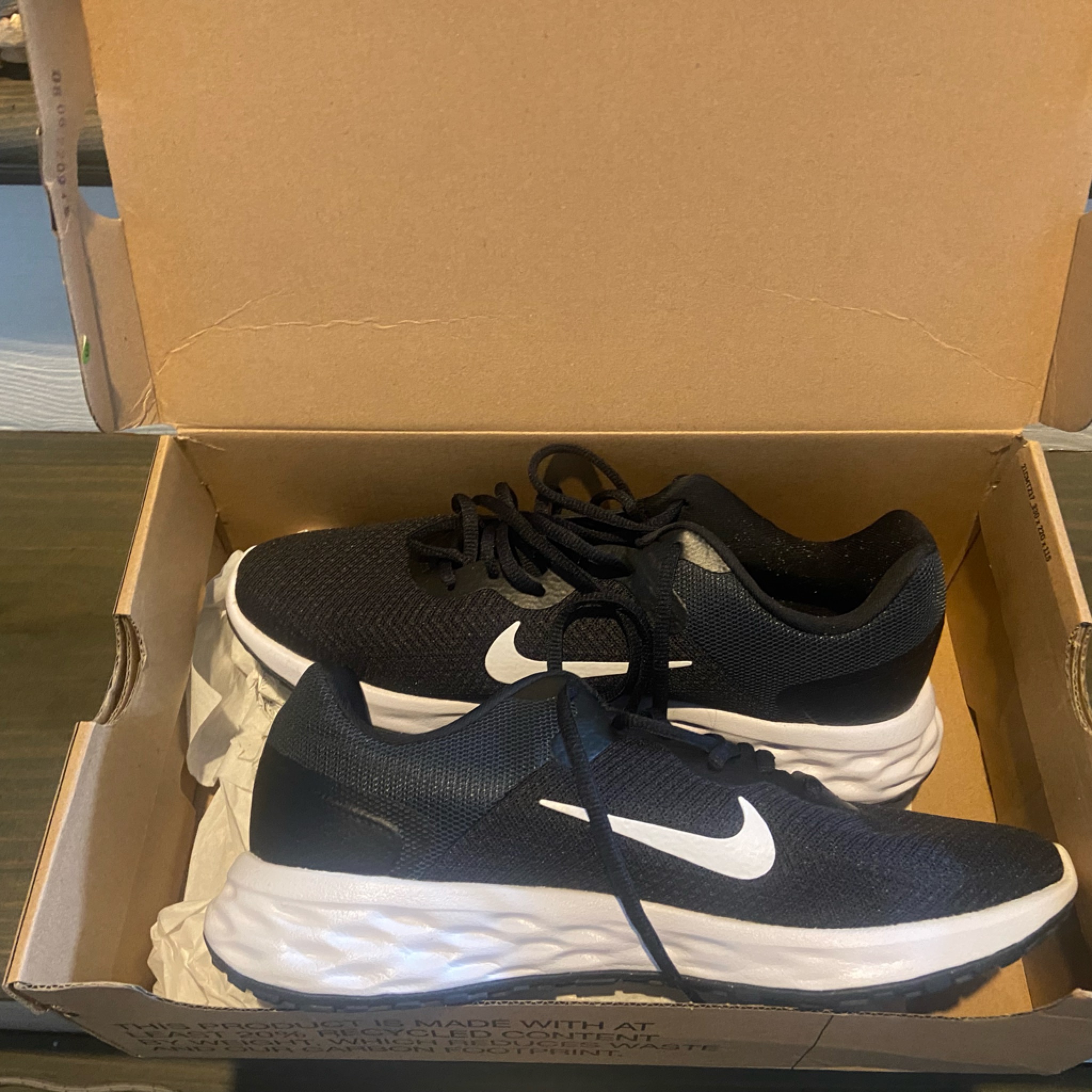 Nike Shoes | Brand New In Box Women’s Nike Revolution 6 Running Shoes Size 9.5 Wide | Color: Black | Size: 9.5