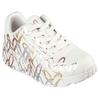 Plateausneaker SKECHERS "Skechers x JGoldcrown: Uno Lite - Metallic Love", Kinder, Gr. 35, beige (natur kombiniert), Lederimitat, casual, Schuhe, Schnürschuh, Keilsneaker mit Herzchen im Metallic Look bedruckt