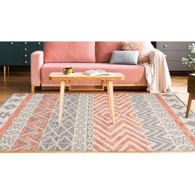 Teppich ARTE ESPINA "Ethnie 100", orange (grau, apricot), B:200cm H:10mm L:290cm, Baumwolle, Teppiche, 3D-Design, Kurzflorteppich, Ethno-Design Image