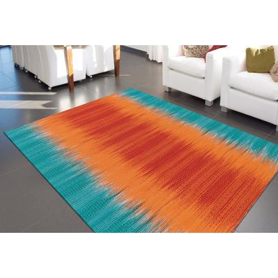 Teppich ARTE ESPINA "Sunset 8070", bunt (orange, blau), B:120cm H:12mm L:180cm, Wolle, Teppiche, Handgemachter Wollteppich mit Wohlfühlcharakter Image