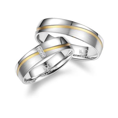 Partnerring MARRYA "Edelstahl Ringe Trauringe Eheringe Partnerringe" Gr. 66, silber (damen ring, silber, gold), Fingerri