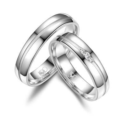 Partnerring MARRYA "Silber Ringe Trauringe Eheringe Partnerringe" Gr. 54, silber (herren ring, silber), Fingerringe, Dam