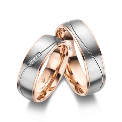 Partnerring MARRYA "Titan Ringe Trauringe Eheringe Partnerringe" Gr. 68, rosa (herren ring, silber, rosé), Fingerringe, 