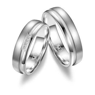 Partnerring MARRYA "Silber Ringe Trauringe Eheringe Partnerringe" Gr. 70, silber (herren ring, silber), Fingerringe, Dam