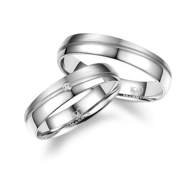 Partnerring MARRYA "Silber Ringe Trauringe Eheringe Partnerringe" Gr. 50, silber (damen ring, silber), Fingerringe, Dame