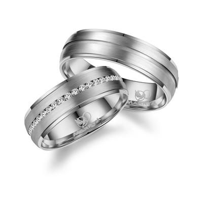 Partnerring MARRYA "Titan Ringe Trauringe Eheringe Partnerringe" Gr. 48, silber (herren ring, silber), Fingerringe, Dame