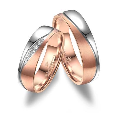 Partnerring MARRYA "Titan Ringe Trauringe Eheringe Partnerringe" Gr. 52, rosa (damen ring, silber, rosé), Fingerringe, D