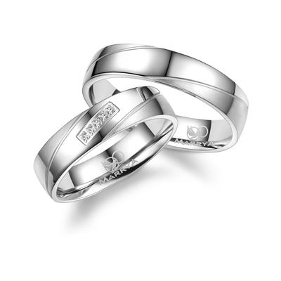 Partnerring MARRYA "Silber Ringe Trauringe Eheringe Partnerringe" Gr. 68, silber (herren ring, silber), Fingerringe, Dam