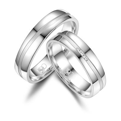 Partnerring MARRYA "Silber Ringe Trauringe Eheringe Partnerringe" Gr. 52, silber (herren ring, silber), Fingerringe, Dam