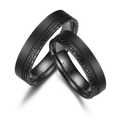 Partnerring MARRYA "BLACK TITANIUM by MARRYA" Gr. 64, schwarz (damen ring, schwarz), Fingerringe, Damen, 64, Titan