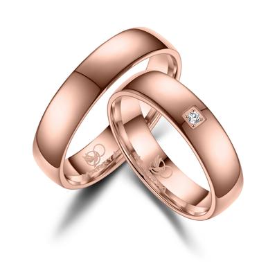 Partnerring MARRYA "Titan Ringe Trauringe Eheringe Partnerringe" Gr. 48, rosa (herren ring, rosé), Fingerringe, Damen, 4