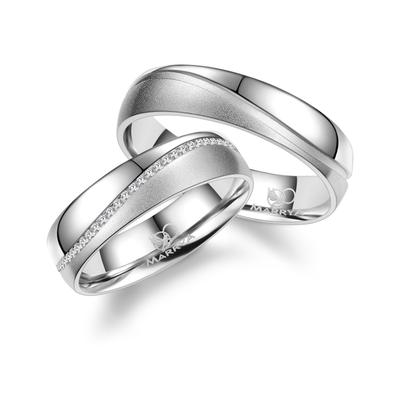 Partnerring MARRYA "Silber Ringe Trauringe Eheringe Partnerringe" Gr. 58, silber (damen ring, silber), Fingerringe, Dame