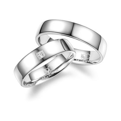 Partnerring MARRYA "Silber Ringe Trauringe Eheringe Partnerringe" Gr. 52, silber (herren ring, silber), Fingerringe, Dam