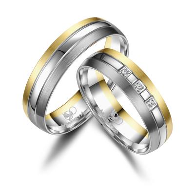 Partnerring MARRYA "Titan Ringe Trauringe Eheringe Partnerringe" Gr. 62, gold (damen ring, gold, silber), Fingerringe, D