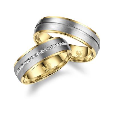 Partnerring MARRYA "Titan Ringe Trauringe Eheringe Partnerringe" Gr. 62, gold (herren ring, silber, gold), Fingerringe, 