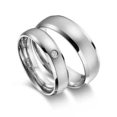 Partnerring MARRYA "Edelstahl Ringe Trauringe Eheringe Partnerringe" Gr. 66, silber (herren ring, silber), Fingerringe, 