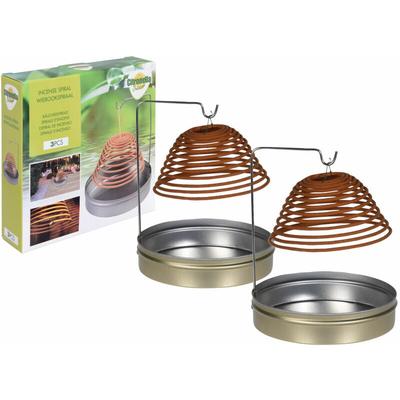 Citronella Räucherspirale mit Halterung - 2er Set mit insgesamt 6 Spiralen - Zitronen