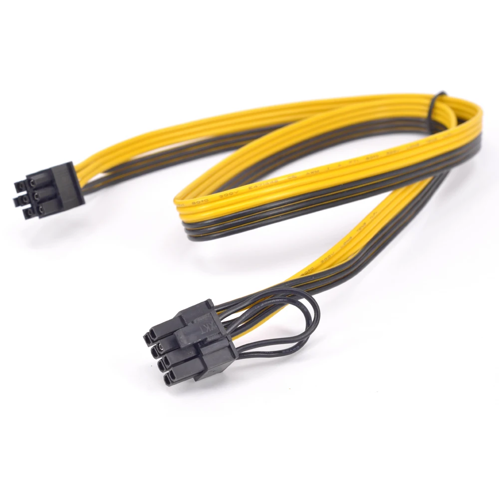 Cavo di alimentazione PCI-e GPU da 6 pin a 8 pin 6 + 2 pin Scheda grafica PCI express Cavo di prolunga da 8 pin maschio a 6 pin Macchina mineraria