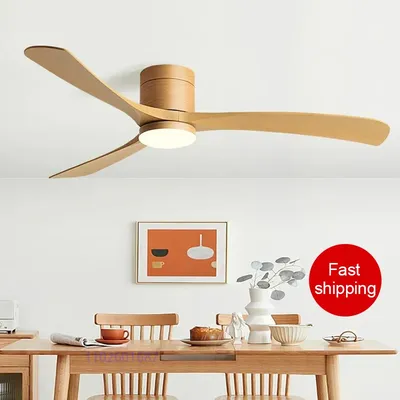 38/46/5Inch Low Floor Ceiling Fan Light ABS Blade DC Remote Control Led Lights Restaurant for Coffee Shop Home Hotel Office