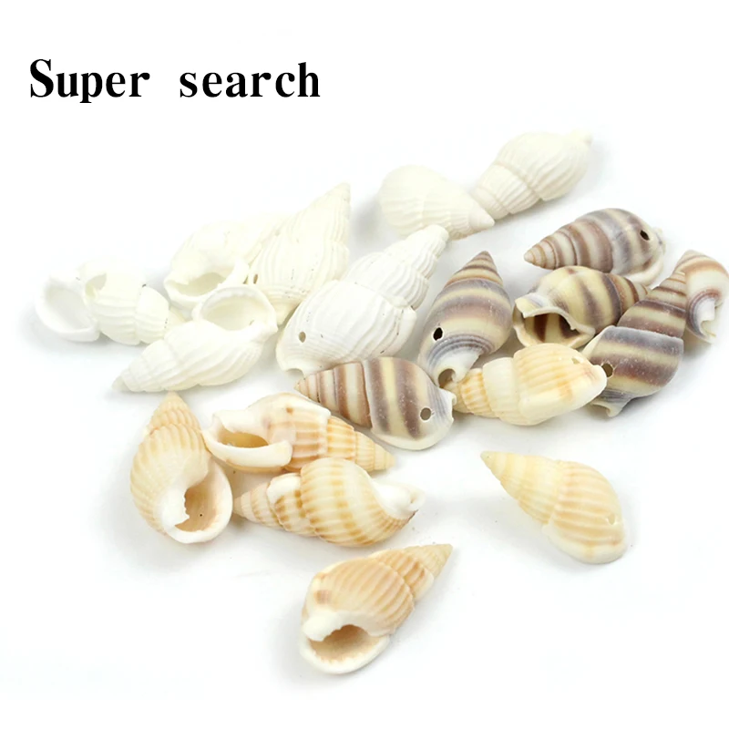 10 pezzi all'ingrosso piccole perline bianche conchiglia accessori naturali di lumaca di mare con fori donne braccialetto fai da te collana parti di gioielli